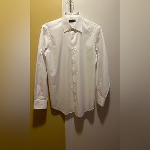 GARMANY MEN’S COTTON BASIC WHITE DRESS SHIRT 15 1/2